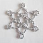 Silver Christmas Tree Decoration In Tatting