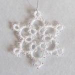 Small White, Silver Beaded Holidays Decoration
